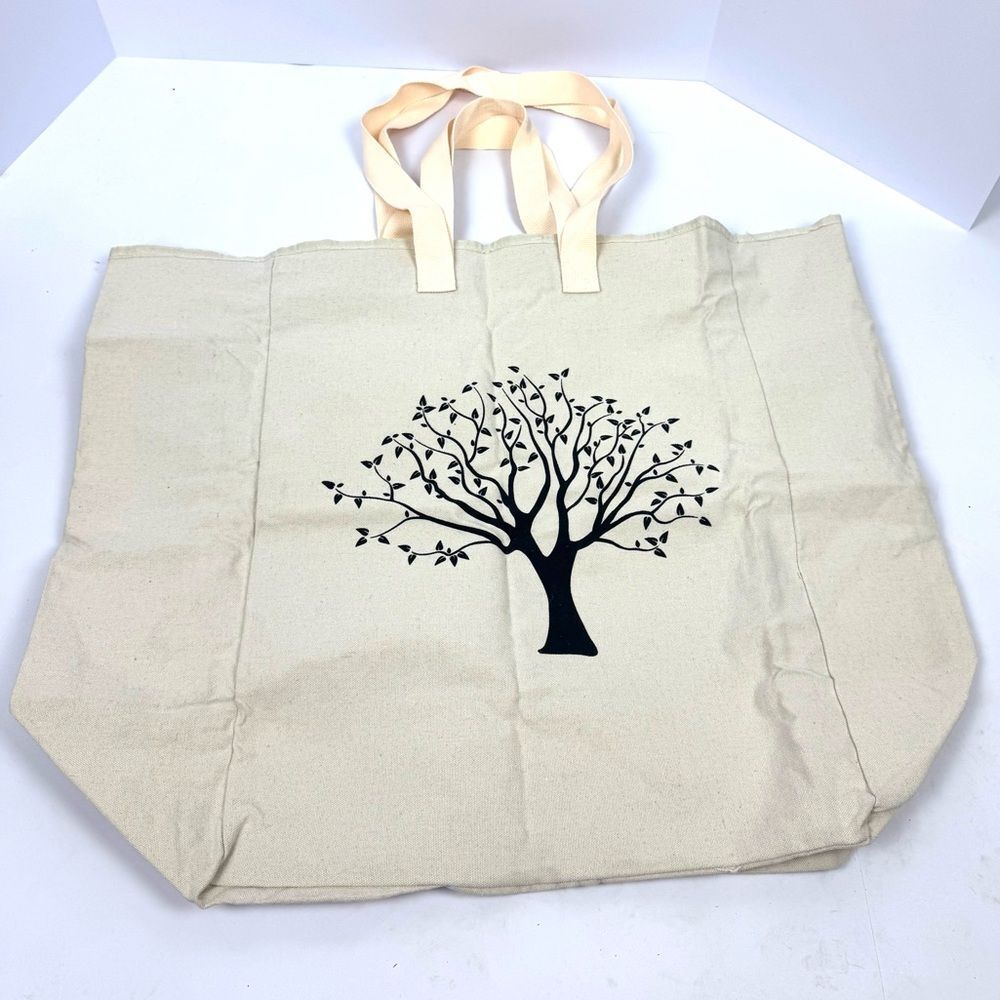 Canvas Large Clothes/Storage Bag w Fixed Drawstring Shoulder Straps & Handles